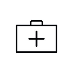 Obraz premium First aid kit line flat vector icon for mobile application, button and website design. Illustration isolated on white background. EPS 10 design, logo, app, infographic.