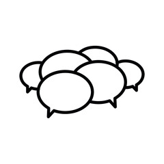 Forum, blog speech balloon line flat vector icon for mobile application, button and website design. Illustration isolated on white background. EPS 10 design, logo, app, infographic.