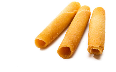 straw cookies isolated
