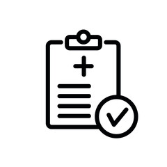 Fototapeta premium Medical Report line flat vector icon for mobile application, button and website design. Illustration isolated on white background. EPS 10 design, logo, app, infographic