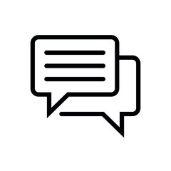 Blog, message speech balloon line flat vector icon for mobile application, button and website design. Illustration isolated on white background. EPS 10 design, logo, app, infographic.