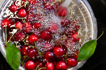 cherries in a water