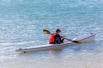 kayaking on the sea