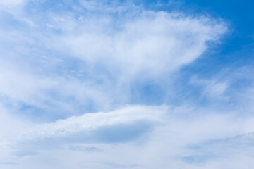 Naklejka na ściany i meble white clouds in blue sky in summertime