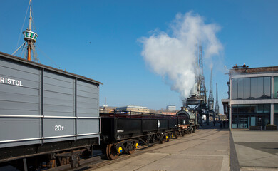Bristol, UK, 23rd February 2019, Portbury steam loco of the Bristol Harbour Railway on Wapping...