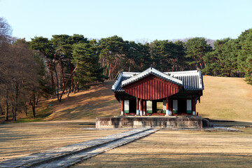 Fototapeta na wymiar Heoninneung Royal Tombs in Seoul, South Korea. Heoninneung is the grave of the King of the Joseon Dynasty. 
