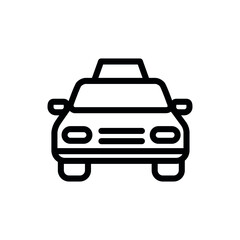 Obraz premium Taxi, car line flat vector icon for mobile application, button and website design. Illustration isolated on white background. EPS 10 design, logo, app, infographic.
