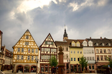 quiet and deserted streets of the old German city