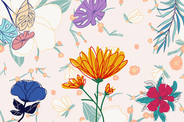seamless pattern with flowers
