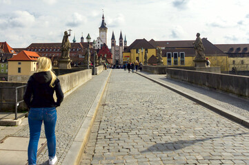 quiet and deserted streets of the old German city