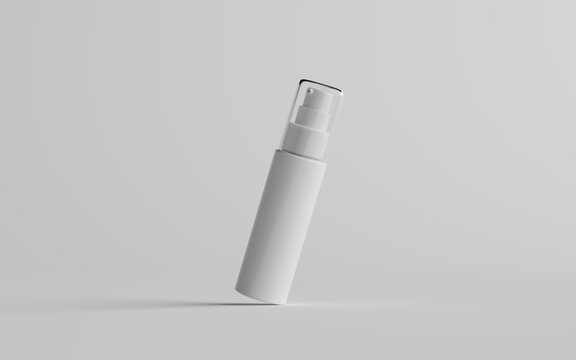 50ml White Plastic Spray Bottle Mockup - One Bottle. 3D Illustration