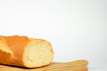 sliced bread on white background