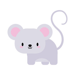 cute mouse kawaii, flat style icon