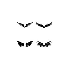 Obraz premium Wings black icons vector set. Modern minimalistic design.