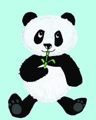 panda and bamboo © tong