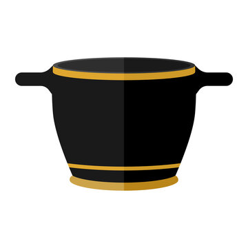 Ancient Greece clay skyphos wine cup. Antiquity drinking skyphos cup with patterns. Used in the Greek feast flat isolated on white background.