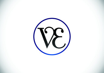 Initial Monogram Letter V E Logo Design Vector Template. V E Letter Logo Design