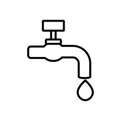 water faucet and drop, line style