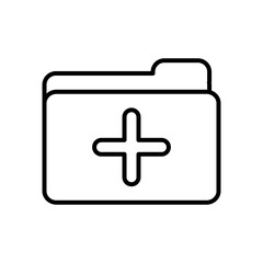 medical report folder icon, line style
