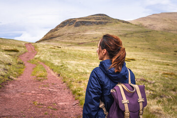 Naklejka premium Traveling outdoor hiking in nature.