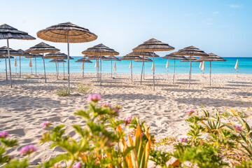 Nissi beach - the most famous white sand clear blue water beach in Ayia Napa, Cyprus, luxury summer travel inspiration