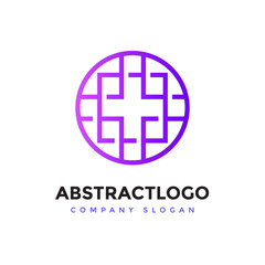 Obraz premium colorful abstract circle in square logo design, Unique Icon Modern Monogram smart element.