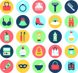 
Fashion and Beauty Colored Vector Icons 2
