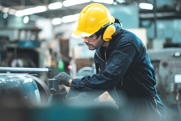 Industrial Engineers in Hard Hats.Work at the Heavy Industry Manufacturing Factory.industrial...
