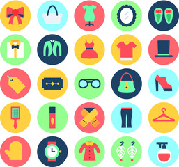 
Fashion and Beauty Colored Vector Icons 4

