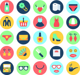 
Fashion and Beauty Colored Vector Icons 7
