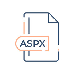 ASPX File Format Icon. Active Server Pages file format line icon.