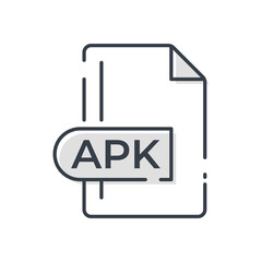APK File Format Icon. Android Package Kit File format line icon.