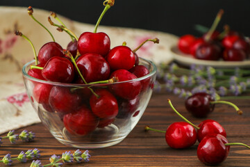 fresh cherries on the background