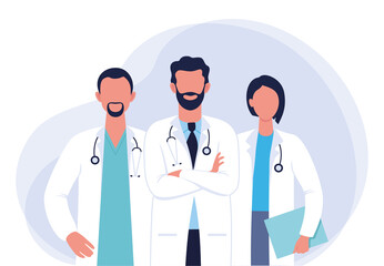 Fototapeta premium Set of doctors and nurses illustration