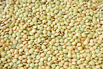 Lentils close-up, top view. Background from lentils. Proper nutrition. The concept of vegetarianism.