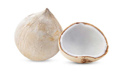 Young sweet coconut  isolated on white background