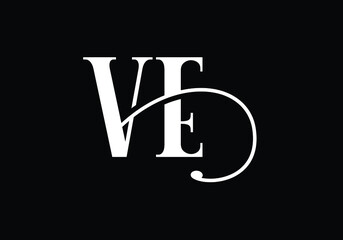 Initial Monogram Letter V E Logo Design Vector Template. V E Letter Logo Design