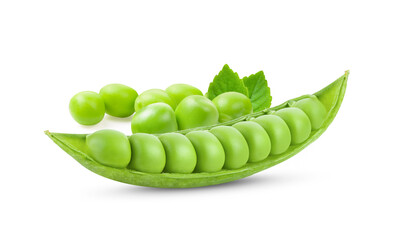 Green peas isolated on white