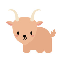 cute goat baby kawaii, flat style icon