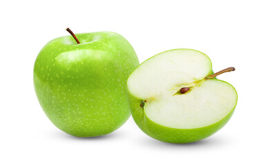 Green apple on a white background