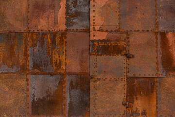 Texture of rusted metal from square patches