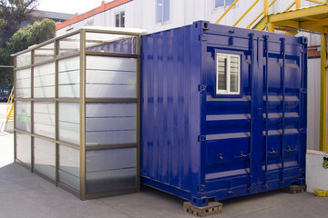 Container azul, contenedor