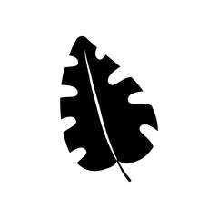 tropical palm leaf icon, silhouette style