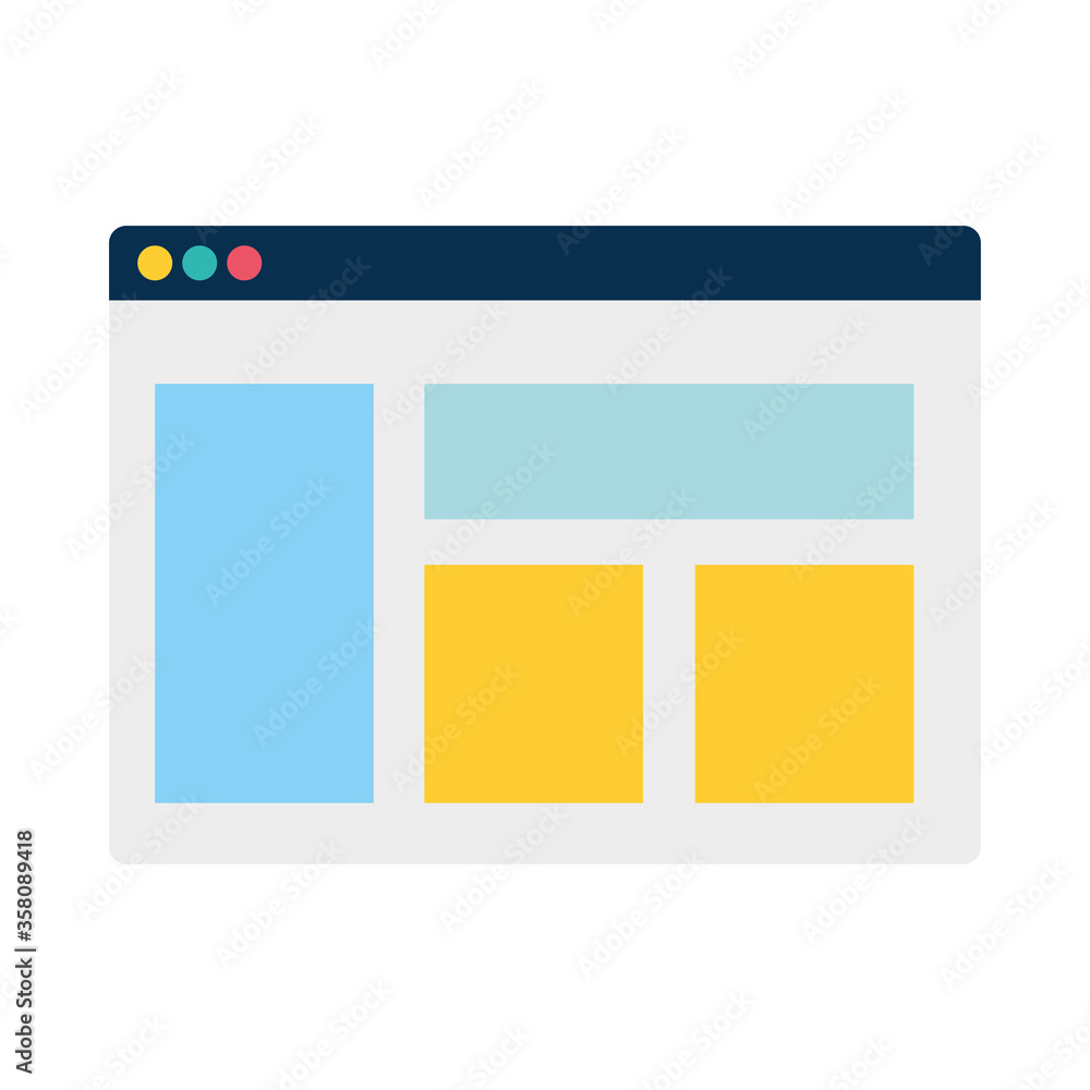 Poster isolated website page vector design
