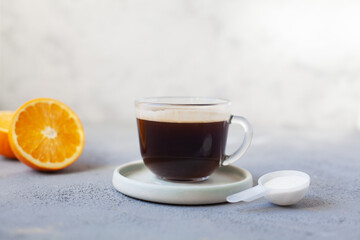 Morning coffee and collagen powder