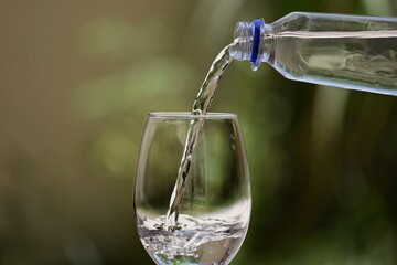 water pouring into glass