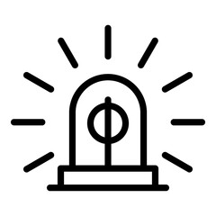 Police flasher icon. Outline police flasher vector icon for web design isolated on white background