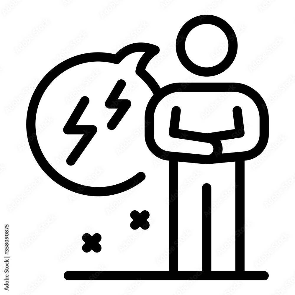 Poster chat bubble lightning icon. outline chat bubble lightning vector icon for web design isolated on whi