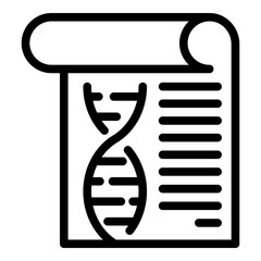Dna report icon. Outline dna report vector icon for web design isolated on white background