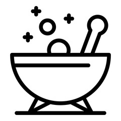 Experiment bowl icon. Outline experiment bowl vector icon for web design isolated on white background